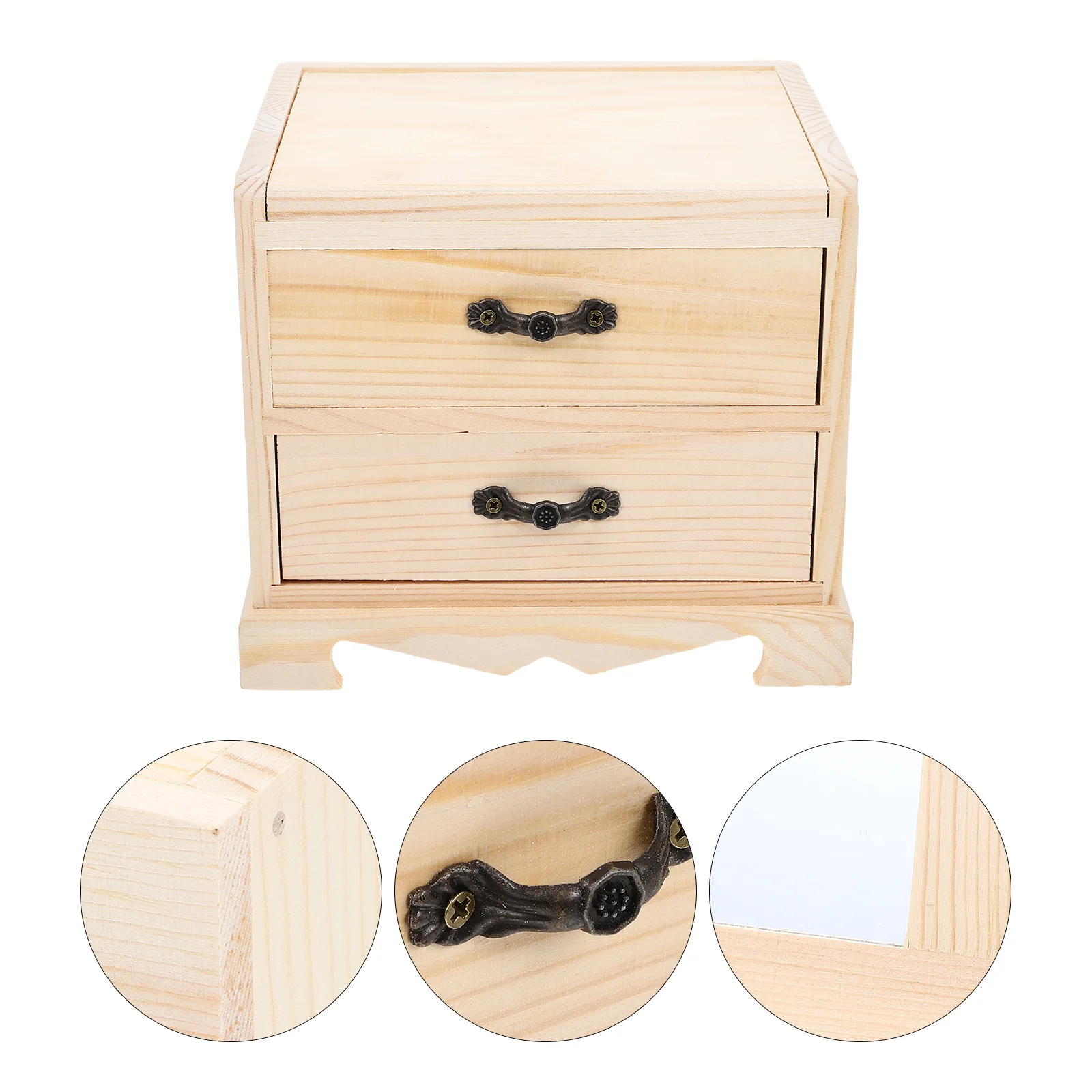 

Деревянная шкатулка-органайзер премиум-класса, экологически чистый деревянный контейнер для хранения гладкой поверхности для колец, ожерелий, декоративные ручной работы