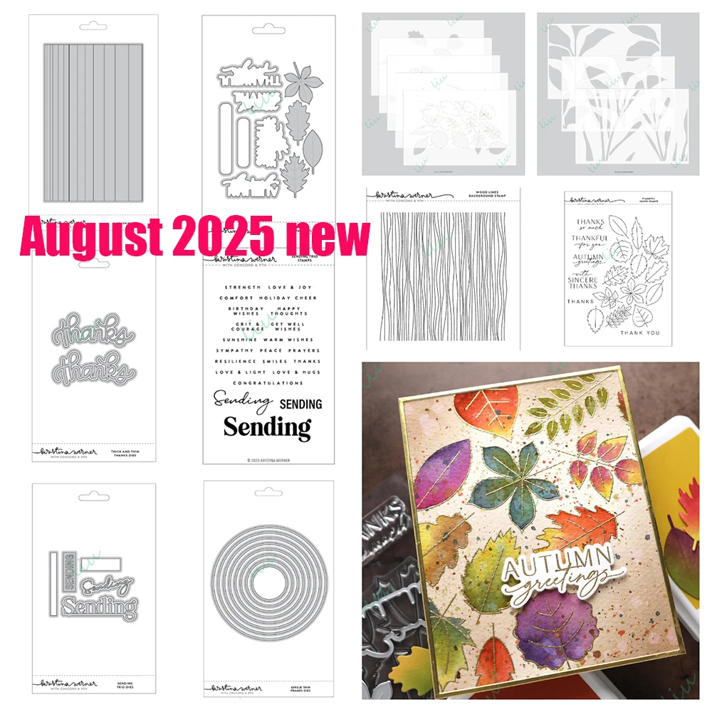 

Thankful Leaves Sending Trio Metal Cutting Dies Stamps and Stencils for DIY Scrapbooking Photo Album Handmade 2025 August New