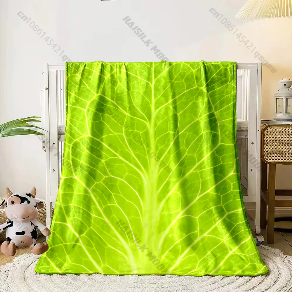 3D Vegetable Plants Lettuce Leaf Printed Shawl Blanket Personalized Gift Blanket Bedroom Sofa Travel Camping Soft Shawl Blanket