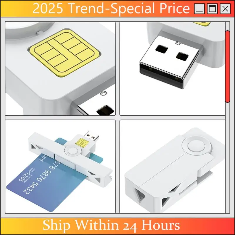 Lector de tarjetas CHYY Top CAC USB C inteligente plegable DOD tipo C acceso común declaración de impuestos SIM/ID/lector de tarjetas bancarias para teléfono portátil