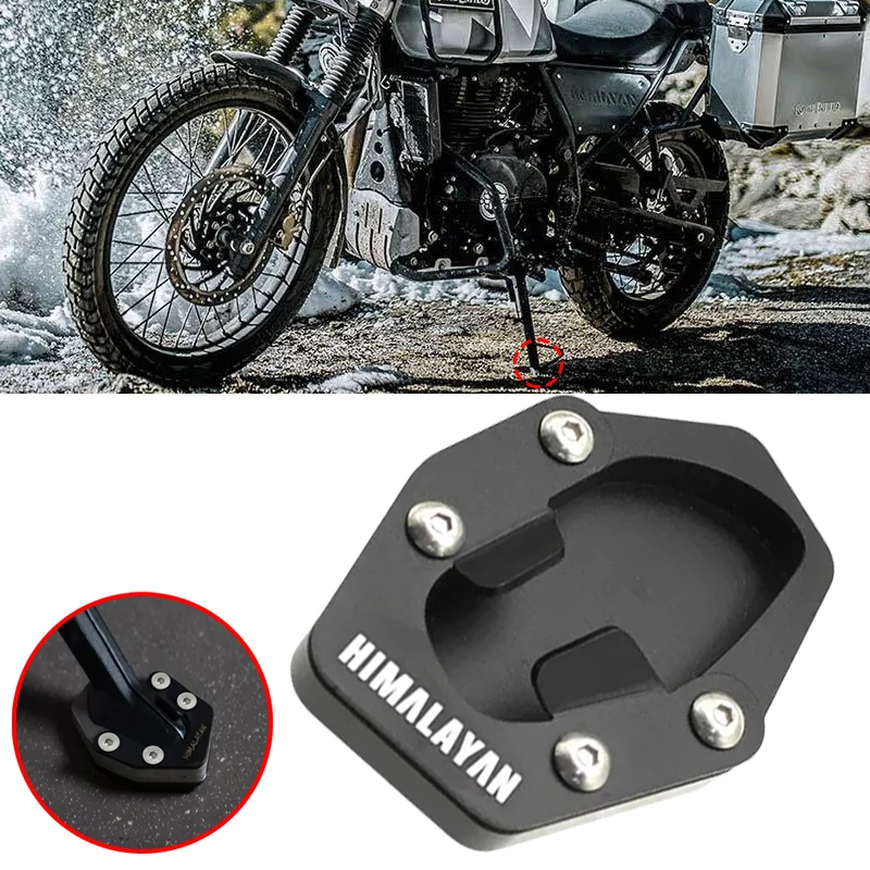 

Motorcycle Accessories CNC Aluminum Alloy Kickstand Foot Side Stand Extension Pad Support Plate Fit For Himalayan 450 2024 2025