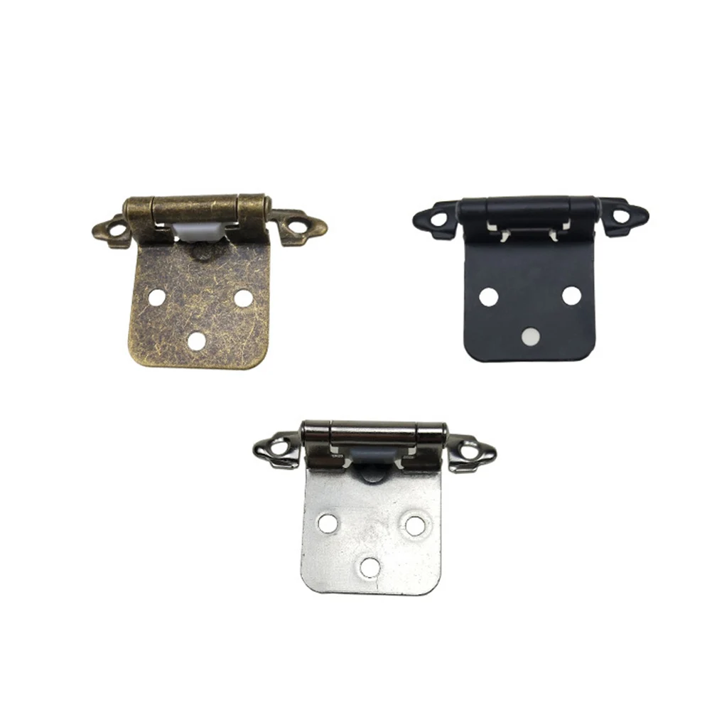 

10pcs Spring Door Face Mount Self-Closing Hinges Heavy Duty Furniture Hinges With Screws Nickel Concealed Hinge White
