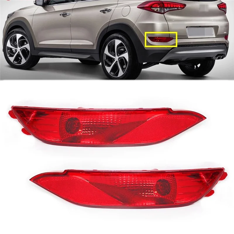 1Pair Car Rear Bumper Fog Light Parking Warning Reflector Taillights for Hyundai Tucson 2015 2016 2017 2018