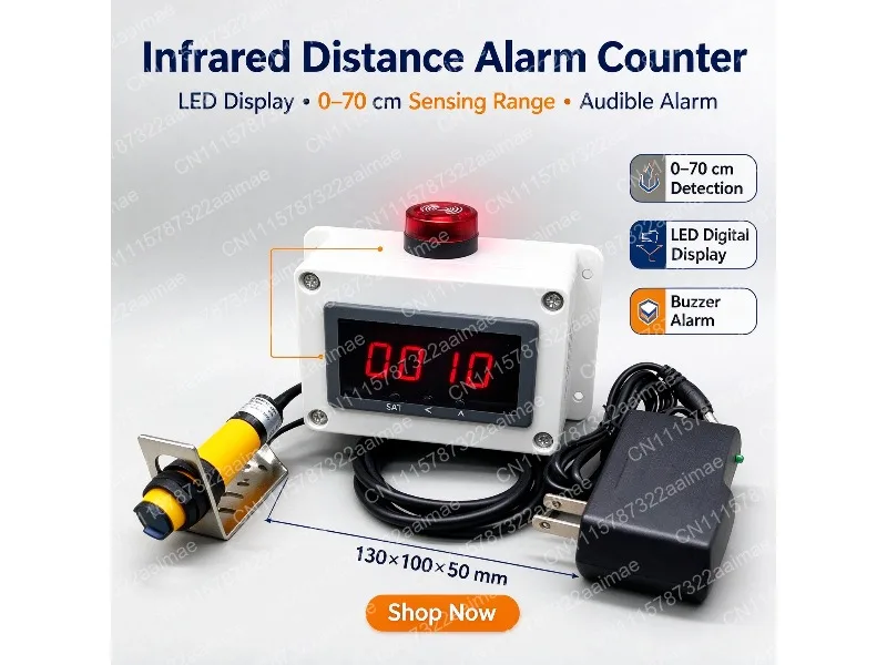 Infrared Digital Counter 5-Digit LED Display for Conveyor Belt Production Line Parts Counting