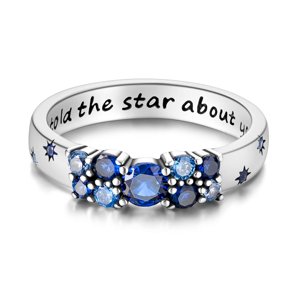 Women's 925 Sterling Silver Firefly Moon Wedding Anniversary Ring