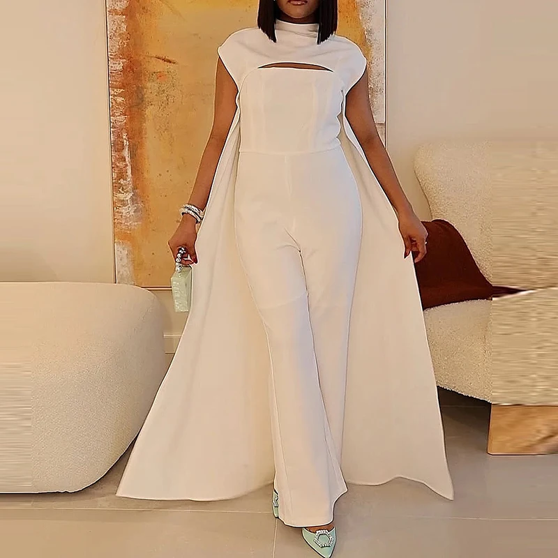 오피스룩 단색 숄 탑&점프수트 세트 우아한 슬림 튜브탑 롬퍼 투피스 고급스러운 하이웨이스트 출근룩