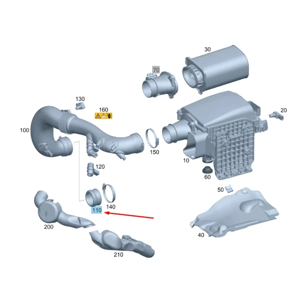Parte del veicolo Tubo di aspirazione dell'aria Colore nero Realizzato in materiale ABS Non deformazione Design pratico Manutenzione dell'auto
