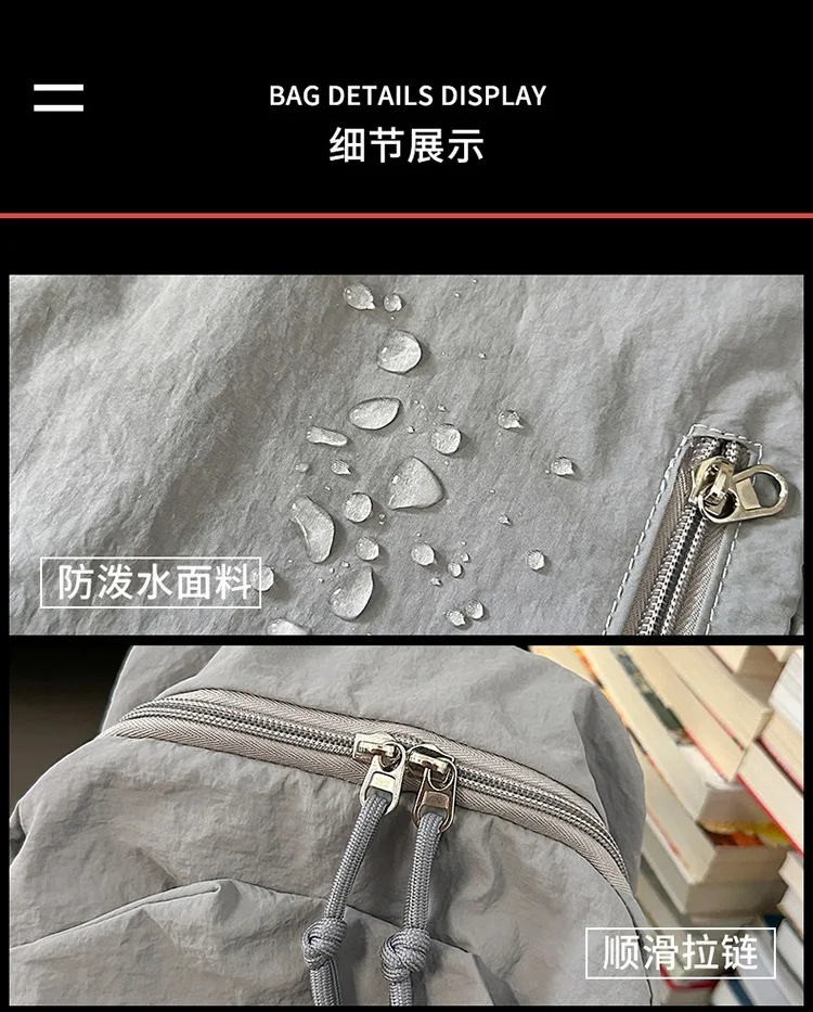 حقيبة مدرسية على ظهره حقيبة مدرسية للطلاب حقيبة ظهر نايلون مقاومة للماء حقائب ظهر للجنسين للركاب والسفر حقيبة رياضية خارجية #4