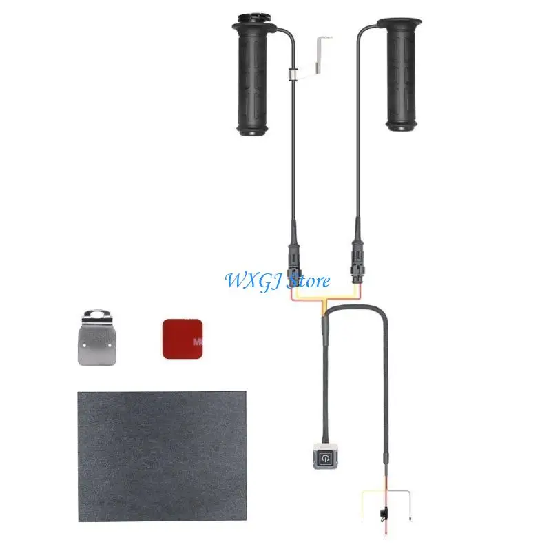 

37JE DC12V Motorcycle Hot Grip 6 Gear Adjustable Motorbike Electric Hand Heated Grips 22mm Scooters Handlebar Hand Warmer