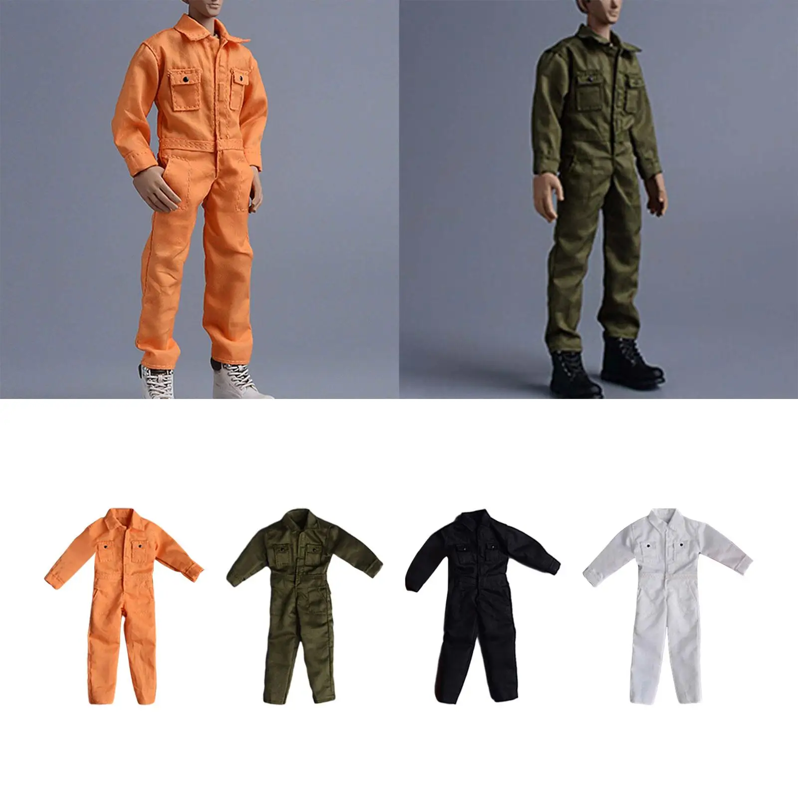 Ropa de figuras de acción a escala 1/12, mono de tela para hombre, ropa para muñecas, ropa en miniatura para muñecas de figuras corporales masculinas de 6 pulgadas