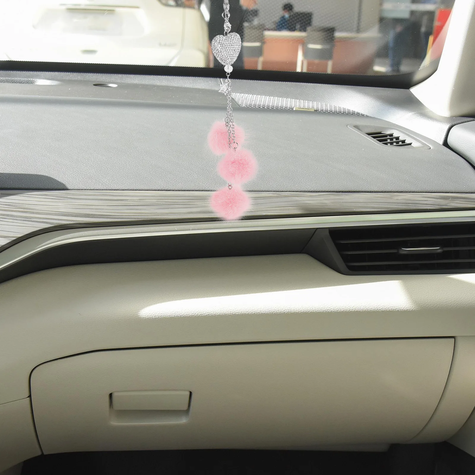 

Rearview Mirror Pendant Heart Shaped Random Color Car Hanging Decor Stylish Accessory For Car Home Office Bedroom