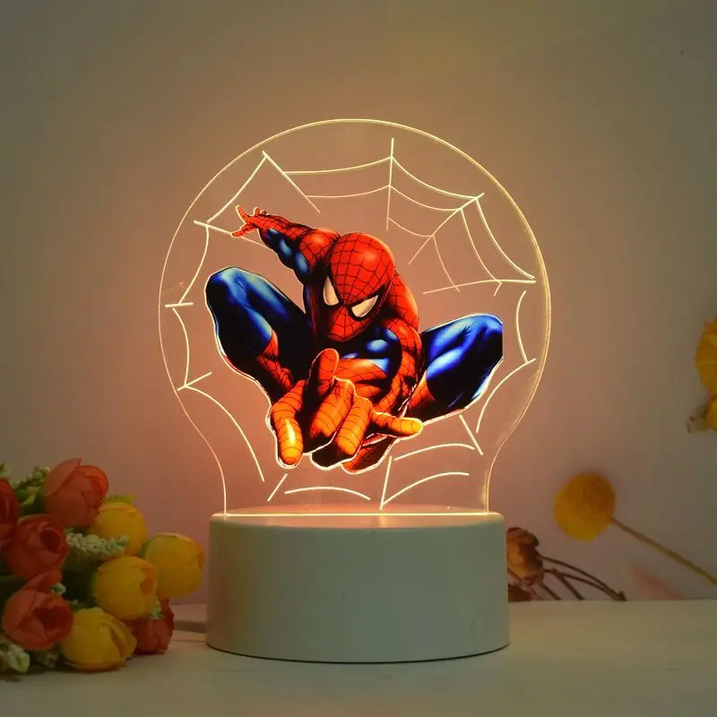 Marvel Avengers Spider-Man Cartoon Peripheral Captain America Personalized Creative Night Light Children\'s Holiday Surprise Gift