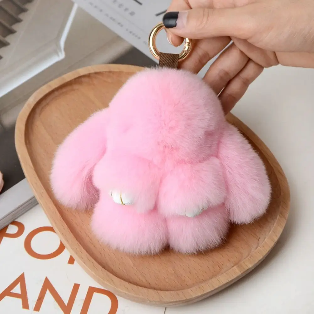 Animal Rabbit Plush Keychain Backpack Decor School Bag Accessories Bag Hanging Keychain Birthday Gift Toys Plush Dolls Pendant