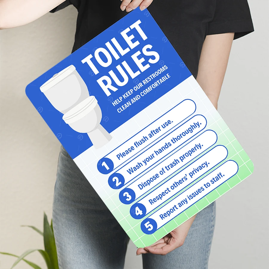 Custom Toilet Rules Metal Sign - огляд і ціна Home Bathroom Etiquette