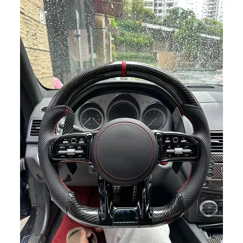 لبنز AMG الأداء W167 W177 W190 W213 W217 W222 مخصص ألياف الكربون عجلة توجيه سيارة