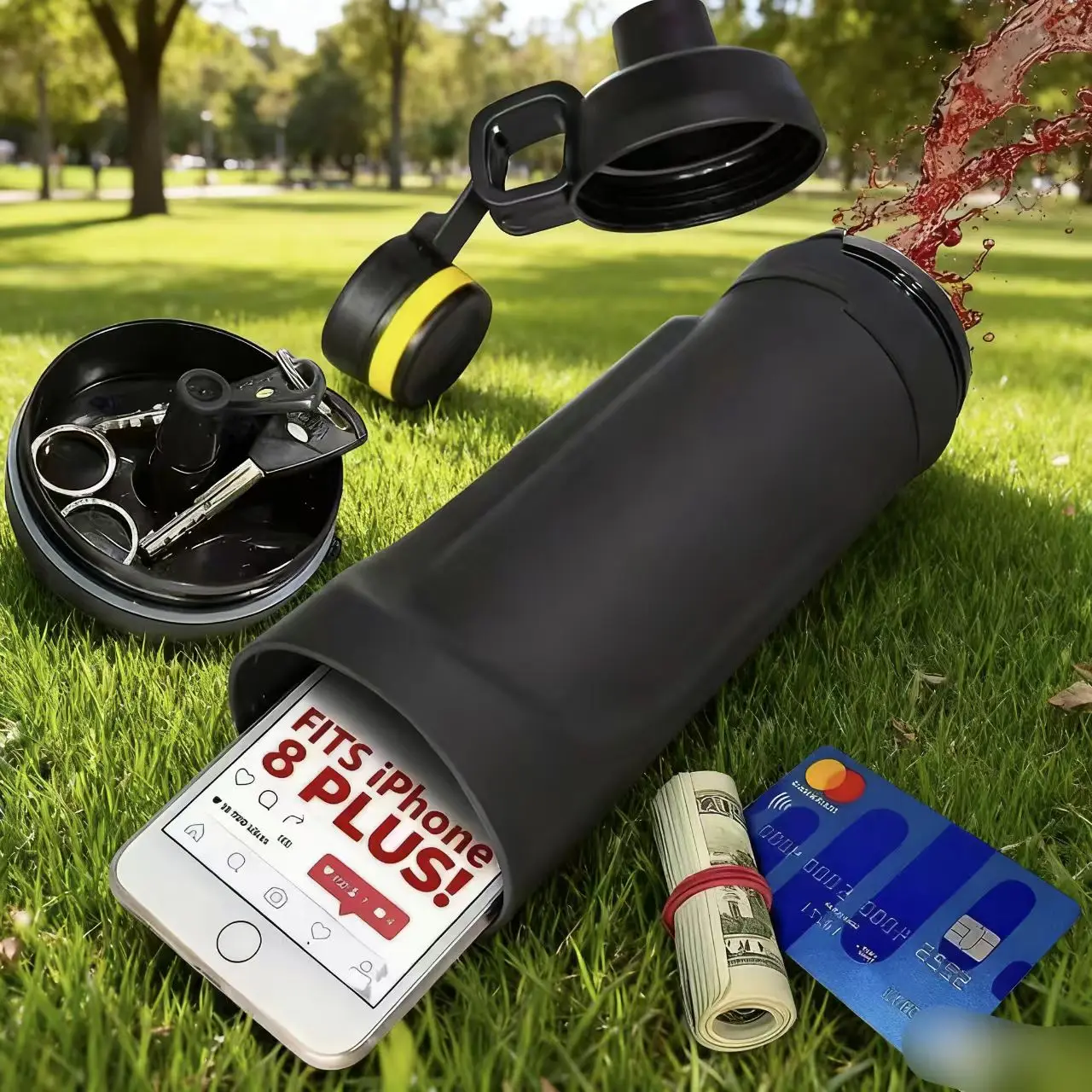 حجرة محفظة تخزين آمنة لزجاجات المياه لتخزين الهواتف الذكية