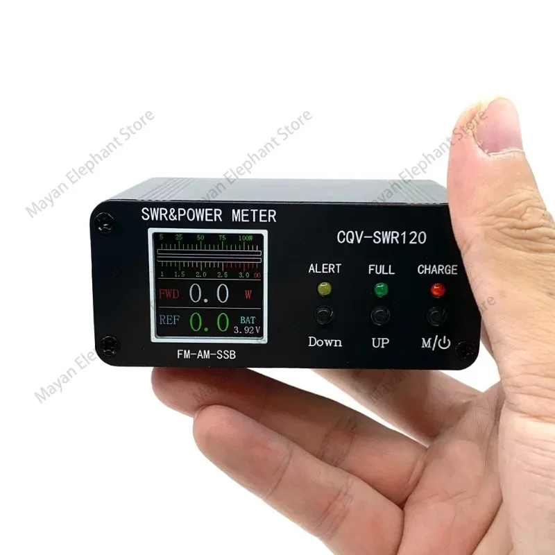 

CQV-SWR120 120W 1.8-54Mhz Digital Power Standing Wave Meter High Standing Wave Alarm Function 240 * 240 Full Color HD Display