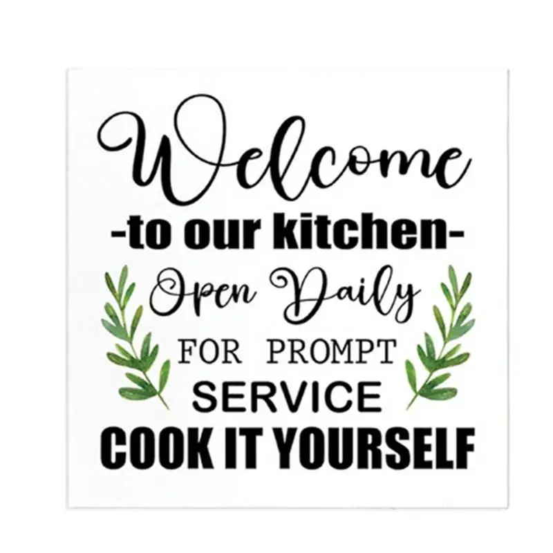 Welcome To My Kitchen Sign Farmhouse Kitchen Wooden Box Sign Open Daily Decor Humorous Kitchen Sign Decor For Housewarming