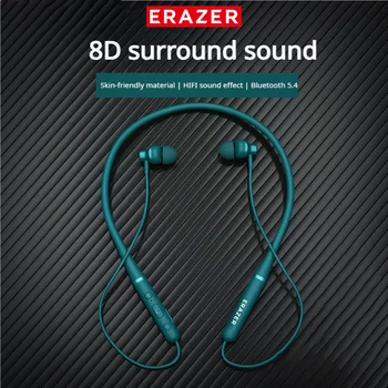 ERAZER XE05MAX Bluetooth 이어폰 5.4 이어 버드 스포츠 이어폰 소음 감소를위한 편안한 넥 밴드 스포츠 헤드폰