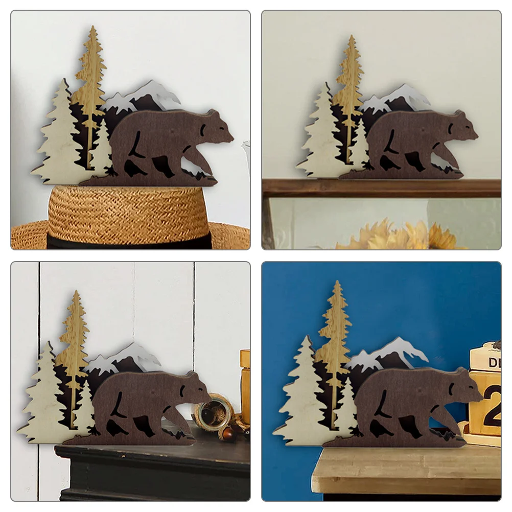 

Wooden Carved Decor 3D Animal Wood Ornaments Statue For Home Office Desktop Decoration Wooden Craft Animal
