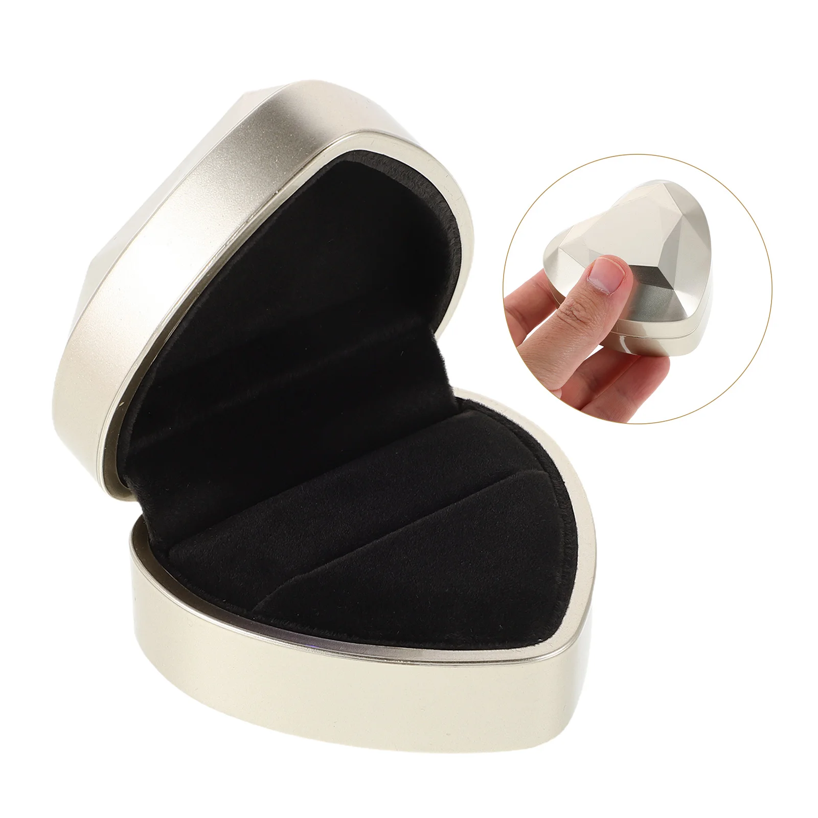 

Светодиодная шкатулка для драгоценностей, небольшой органайзер, бархатный футляр для сережек, ожерелье, держатель в форме сердца, фланель со светом