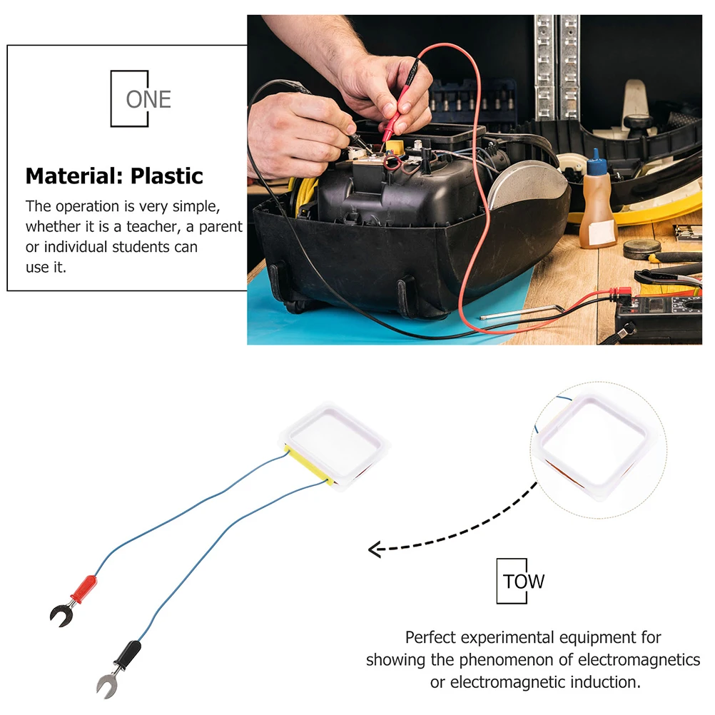

2 Sets Induction Square Coil Electromagnetic Experiment Equipment Coils Suite School Supplies Science Plastic Middle Student
