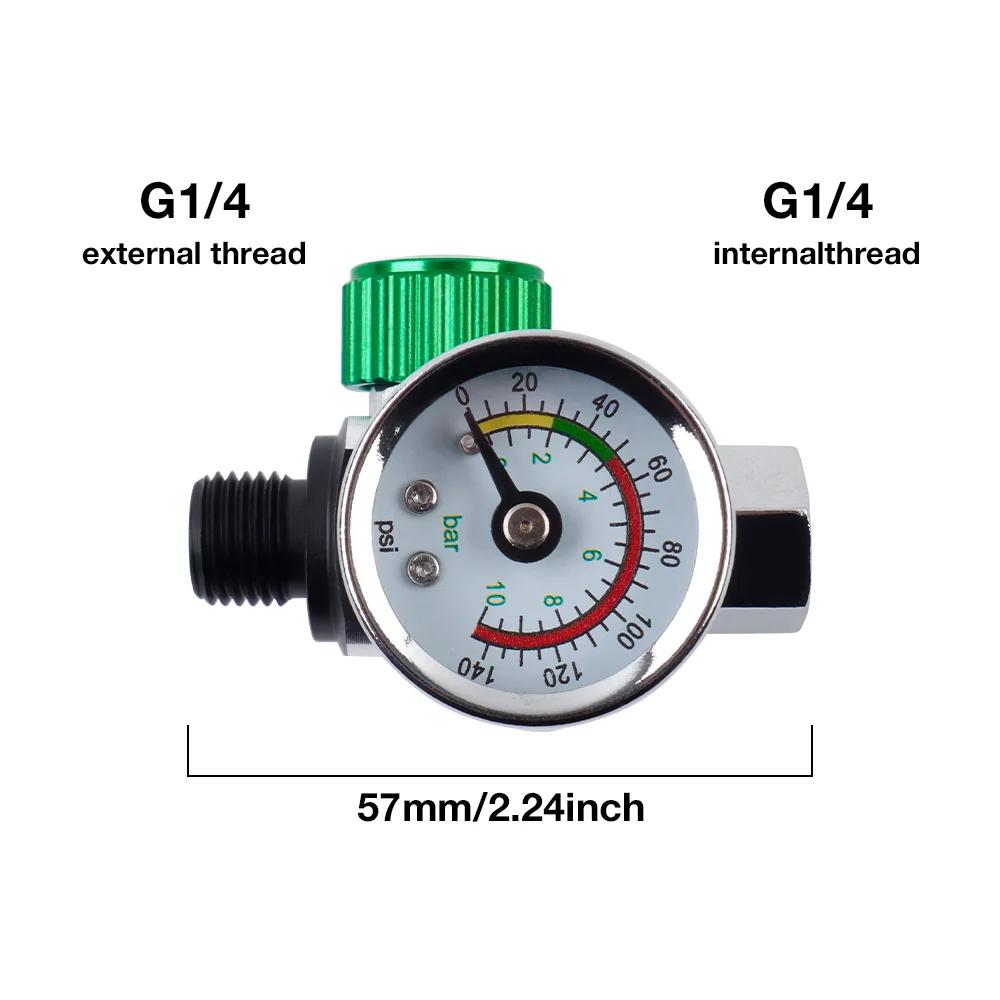 Spray Gun Air Pressure Regulator, Spray Gun Air Pressure Gauge, G1/4 Threaded Interface, Pneumatic Tool Accessory, For Spray Gun