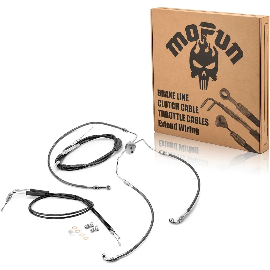 Kit cavo acceleratore e minimo Cavo frizione Non ABS Linea freno compatibile con Harley Touring Electra Glide senza Non ABS 19962006