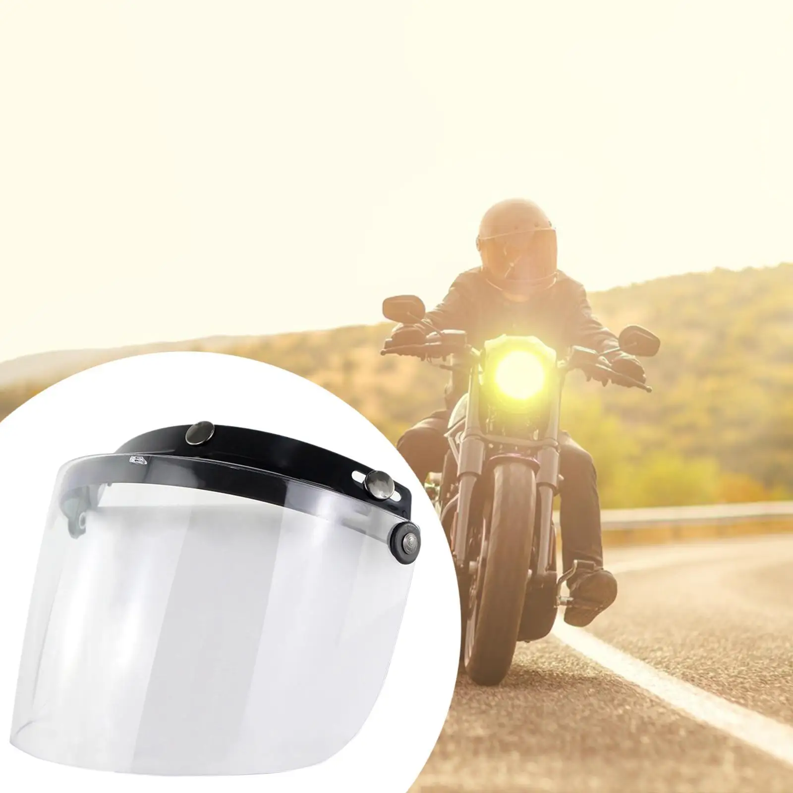 

Motorcycle Helmet Lens Visor Retro Style Sun Protection Lightweight Cover for Helmet Accessory Men
