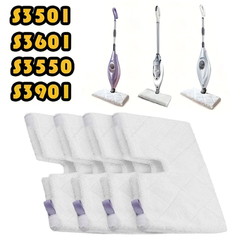 4 Pcs Replacement Microfiber Steam Mop Pad Cleaning Pads for Shark Steam Pocket Mop SE460 S3500 Series S3550 S3501 S3601 S3601D