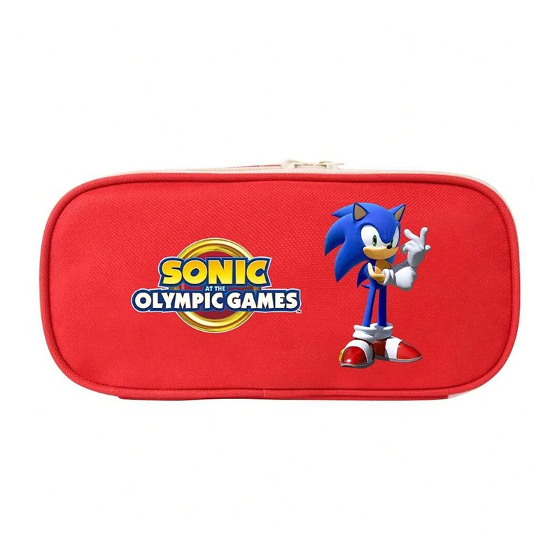 Sonic étudiant crayon sac papeterie étudiant fermeture éclair stylo boîte imprimé stylo boîte étudiant multi-fonctionnel décontracté vacances fête cadeau