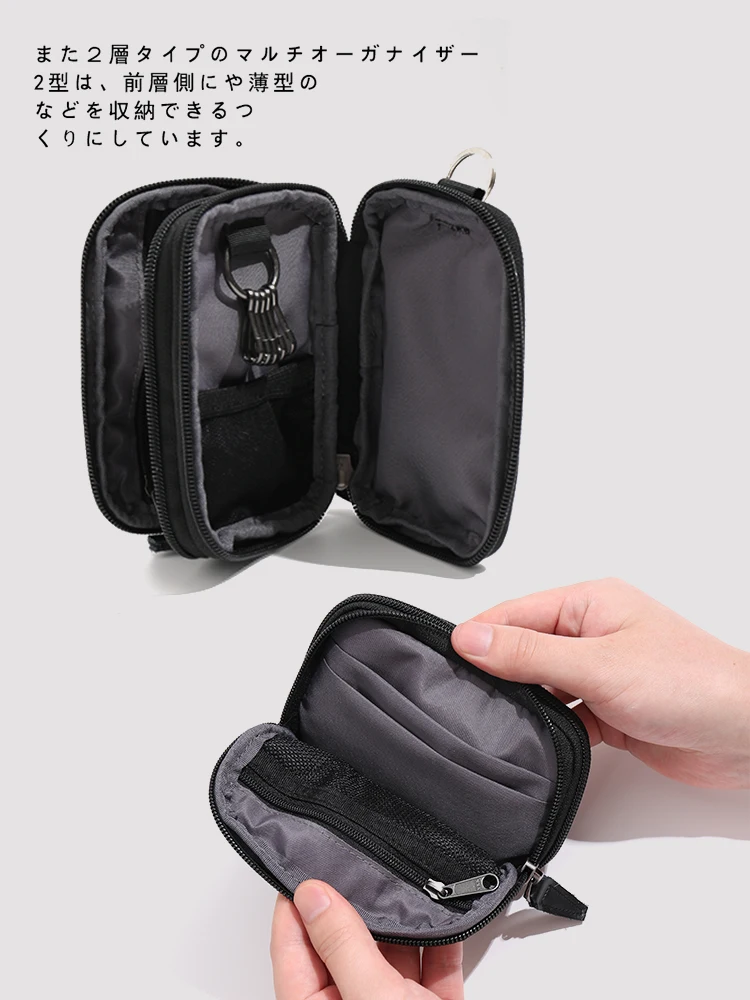 Cartera informal de estilo japonés para hombre, bolsa pequeña impermeable, organizador de llaves de diseñador, monedero para llaves