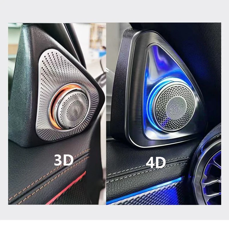 

4D Rotating Speaker Tweeter Horn 64 Color LED Ambient Light For Mercedes-Benz A-Class C-Class E-Class S-Class GLC GLB W213 W205