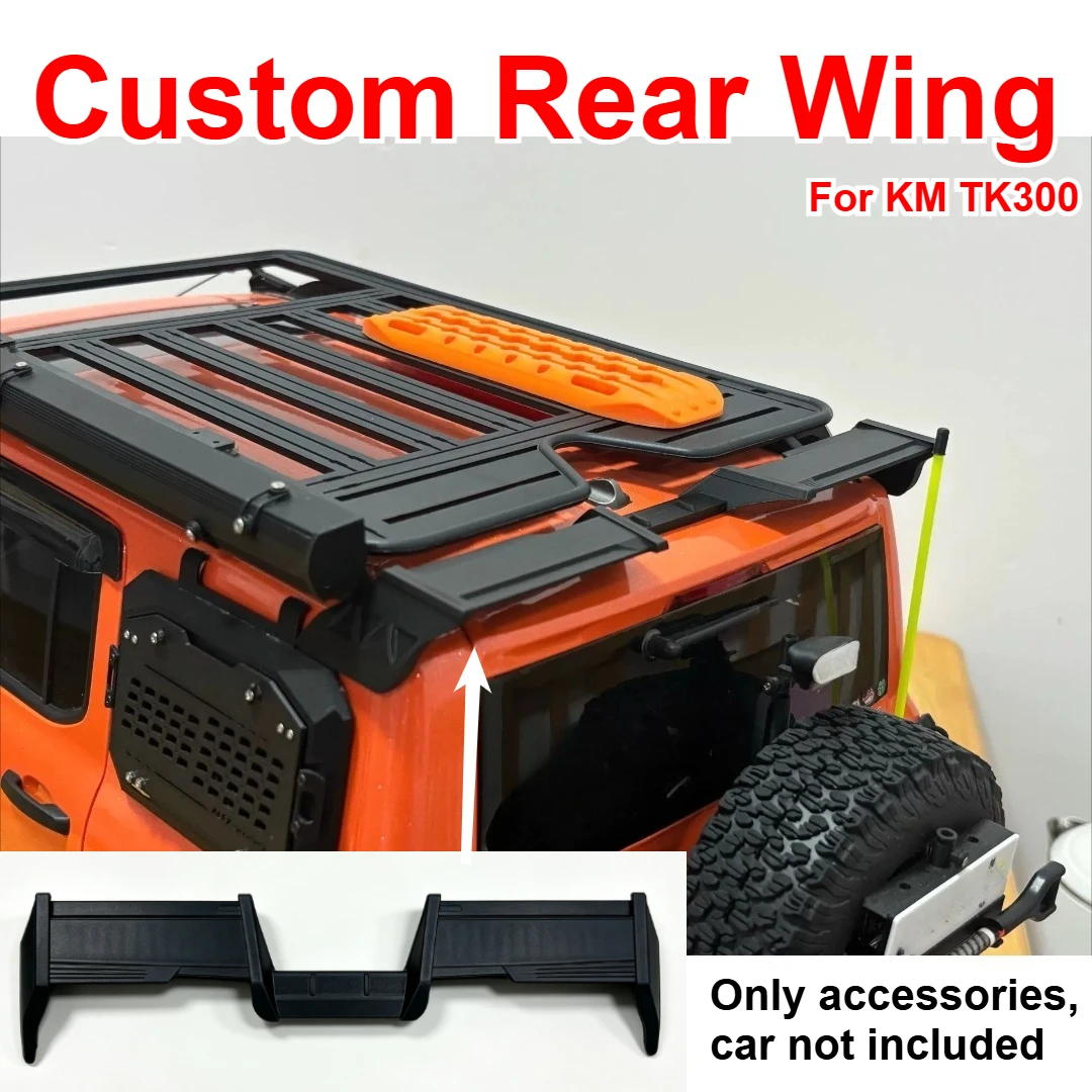 For KM TK300 1/8 RC Off Road Crawler Vehicle Sport Large Rear Wing Custom Model Number Decorative Styling Decor Upgrade Parts
