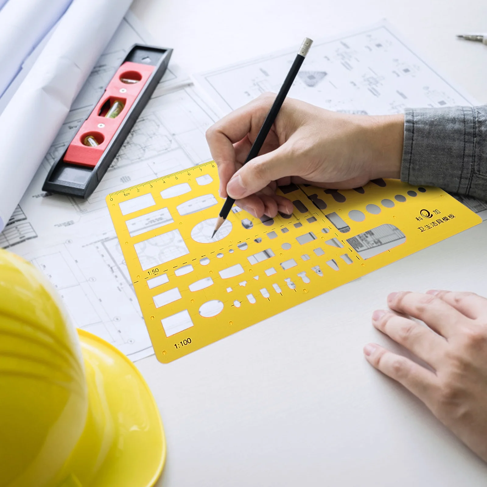 

6Pcs Drawing Template Rulers Plastic Multipurpose Drafting Tools for Architecture Mechanical Design Measuring Templates