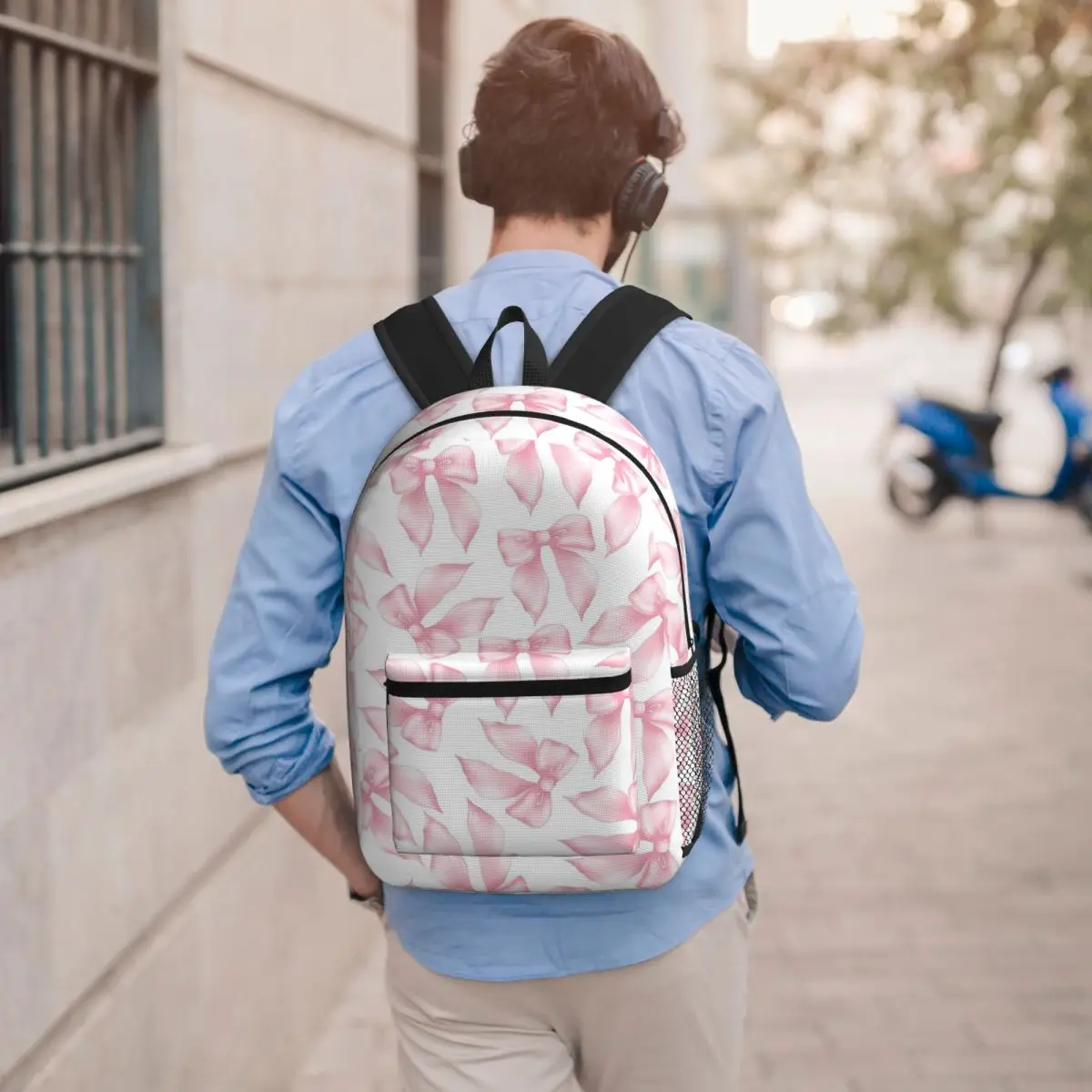 Sac à dos Cochuette Pink Bow Bliss-pattern, sac à livres pour étudiants, sac d'école pour enfants, sacs à bandoulière pour ordinateur portable pour hommes et femmes