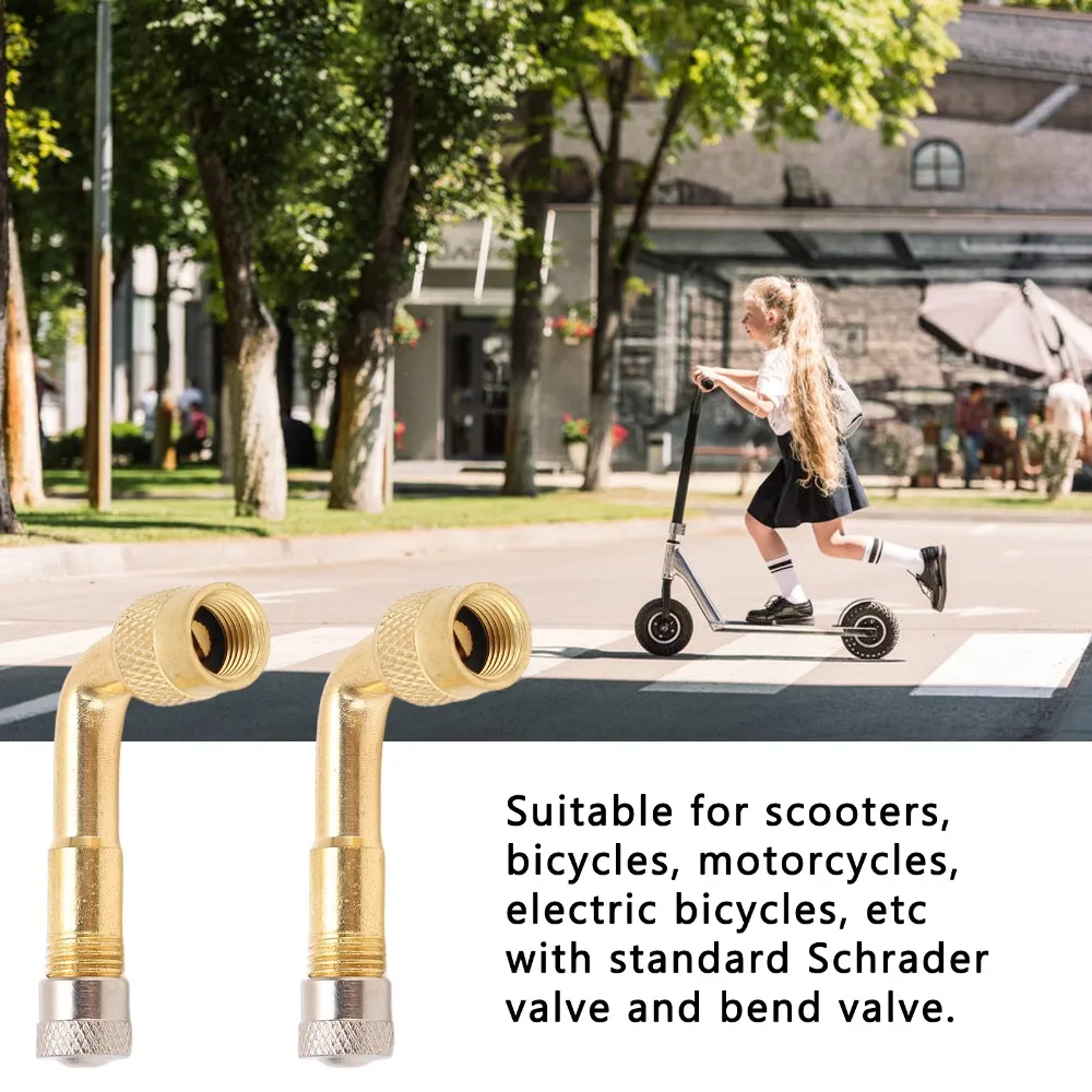 

4 Pcs Brass 90 Degree Bend Tyre Valve Extension Easy Installation Right Angle Valve Stem Extenders Valve Stem Extension Adaptor