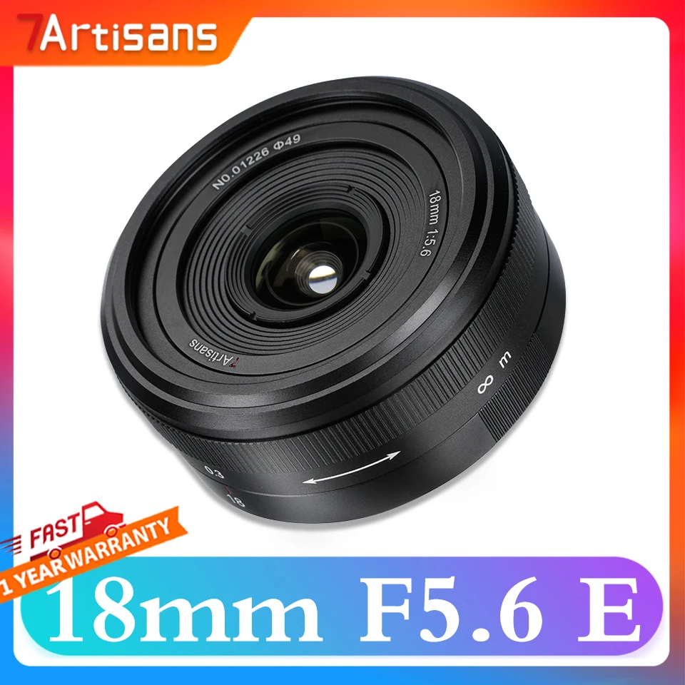 7artisans 18 mm F5,6 Vollformat-Keks-Weitwinkelkameraobjektiv mit fester Fokussierung für