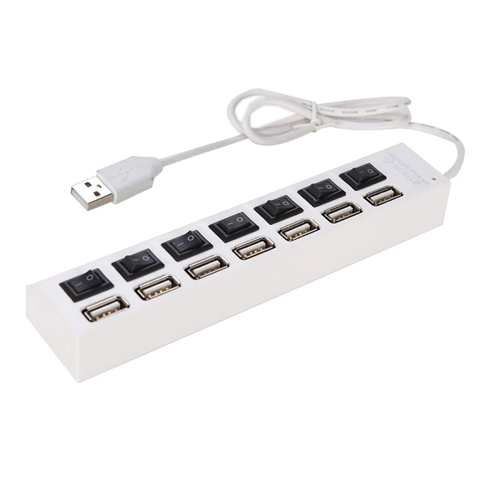 7 Ports Practical USB Splitter Lapdesk Hub Daily Use White Adapter Laptop Stand