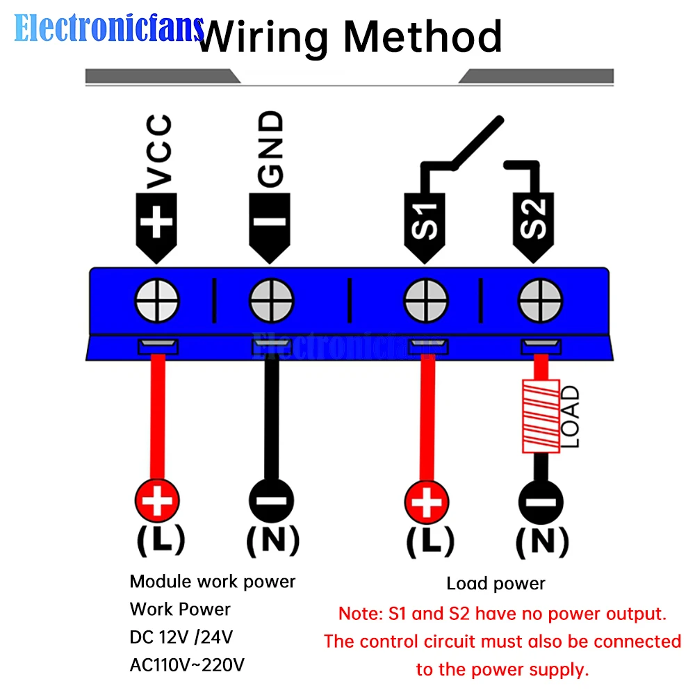 T3230 DC12V DC24V AC110-220V cycle timing delay relay with red and blue ribbon casing