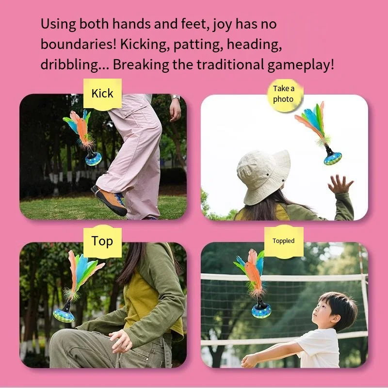 Soft Fluffy Feather Kick Ball Durable Indoor Outdoor Sports Game Kicking Bouncing Fun Toy for Adults Multiple Scenarios Play