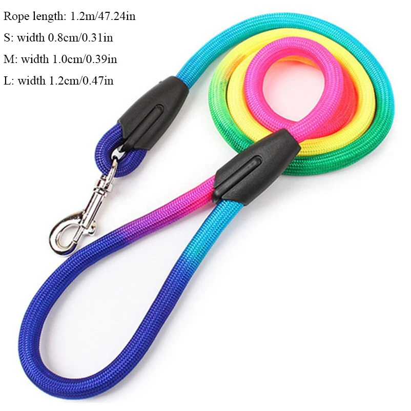 New puppy lead rope Teddy small and medium-sized dog colorful nylon round lead rope 1.2m dog walking accessories Pet supplies