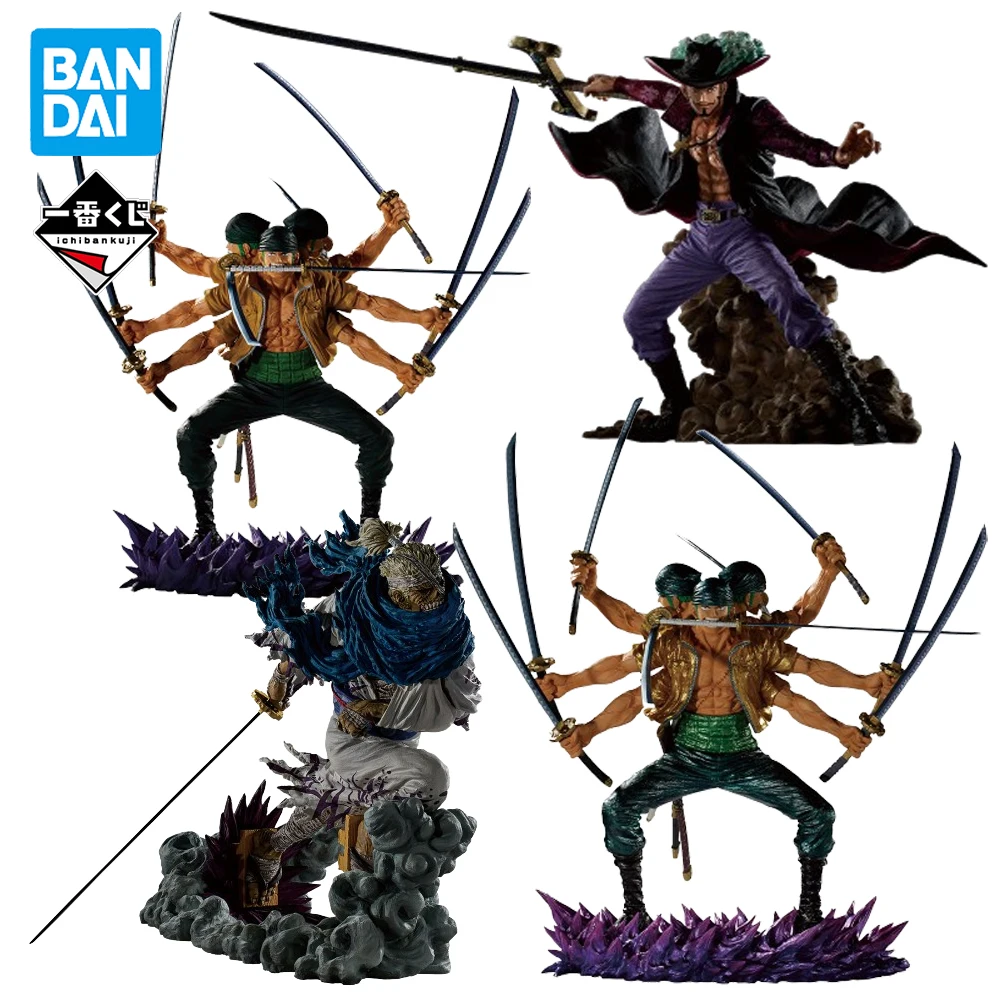 Original In Stock BANDAI Ichiban Kuji Anime One Piece Roronoa Zoro Ryuma Dracule Mihawk Figure Model Genuine Boxed Toy