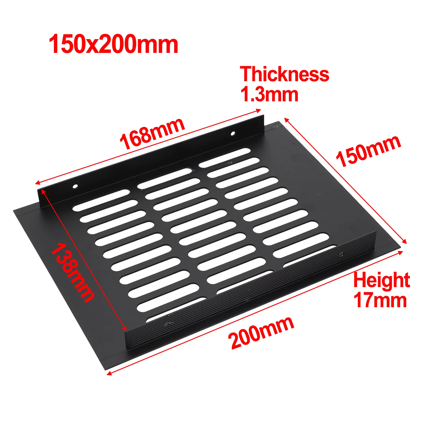 Aluminum Vent Grille for Cabinet for interior Ventilation Rectangular Format Compatible with Wardrobe and Computer Cabinet Use