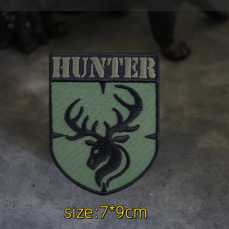 Тактические Патчи Hunter, патчи стрельбы в виде лося, планшетов и головы оленя, рогов, боевой значок