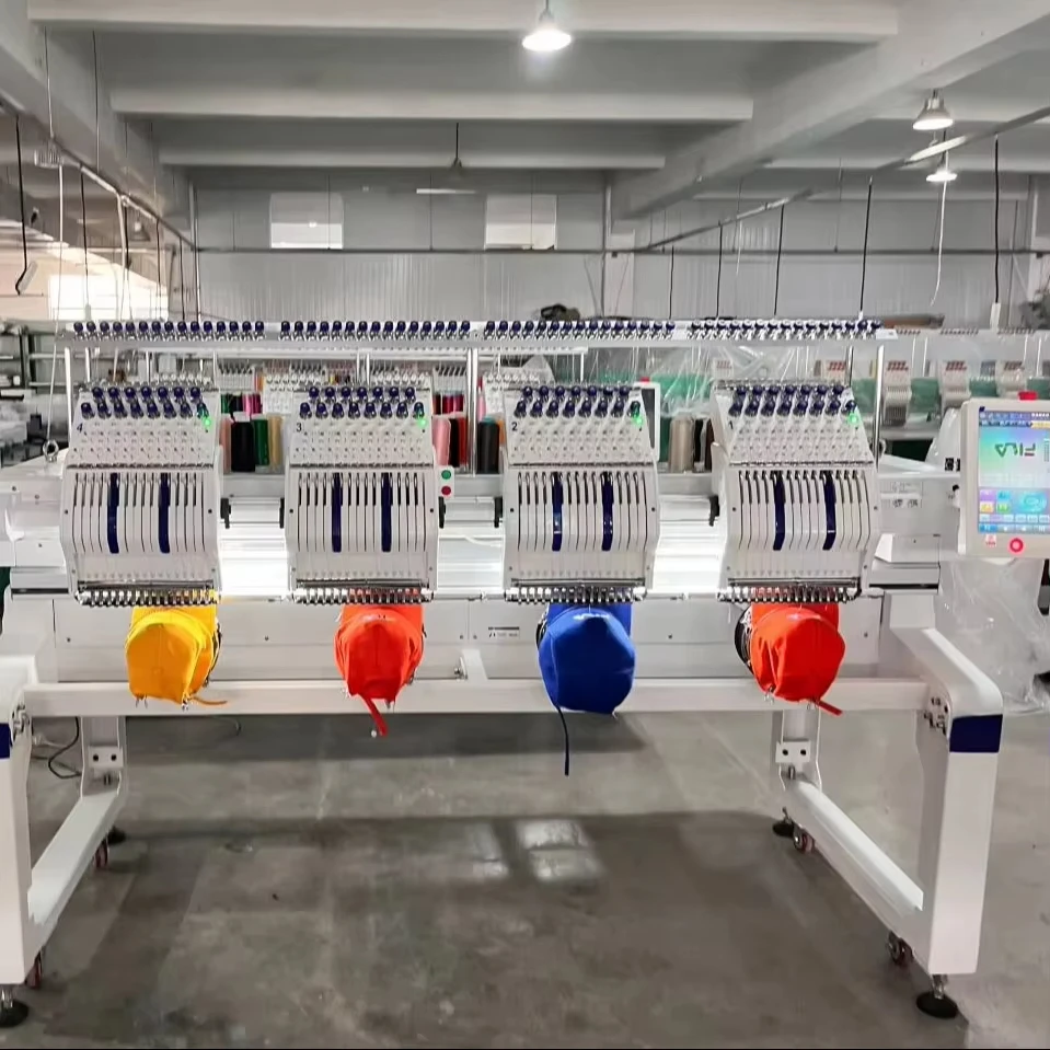 Yeshi Multifunctional High Quality Automatic 4 Heads Multi Needles Computerized Embroidery Machine for Flat/Cap/T-shirt