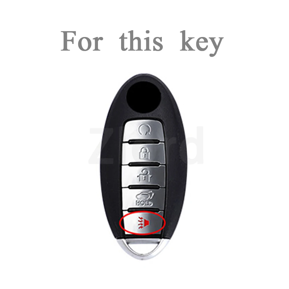 Silver Edge 5 Buttons TPU dla Nissan Patrol Y62 Rouge Maxima Altima Sentra Murano 2019 2020 Etui ochronne na zdalny kluczyk samochodowy