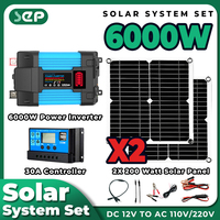 solar system for home complete kit solar 110V/220V 6000W Inverter 5V Solar Panel 30A Controller energy systems Car Power bank