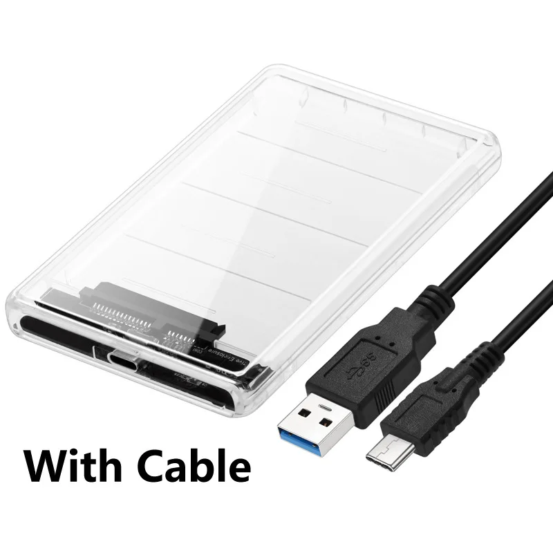 USB3.1 External Hard Disk 2.5-Inch SATA Transparent Hard Disk Case Optimization SSD Support For UASP SATA II