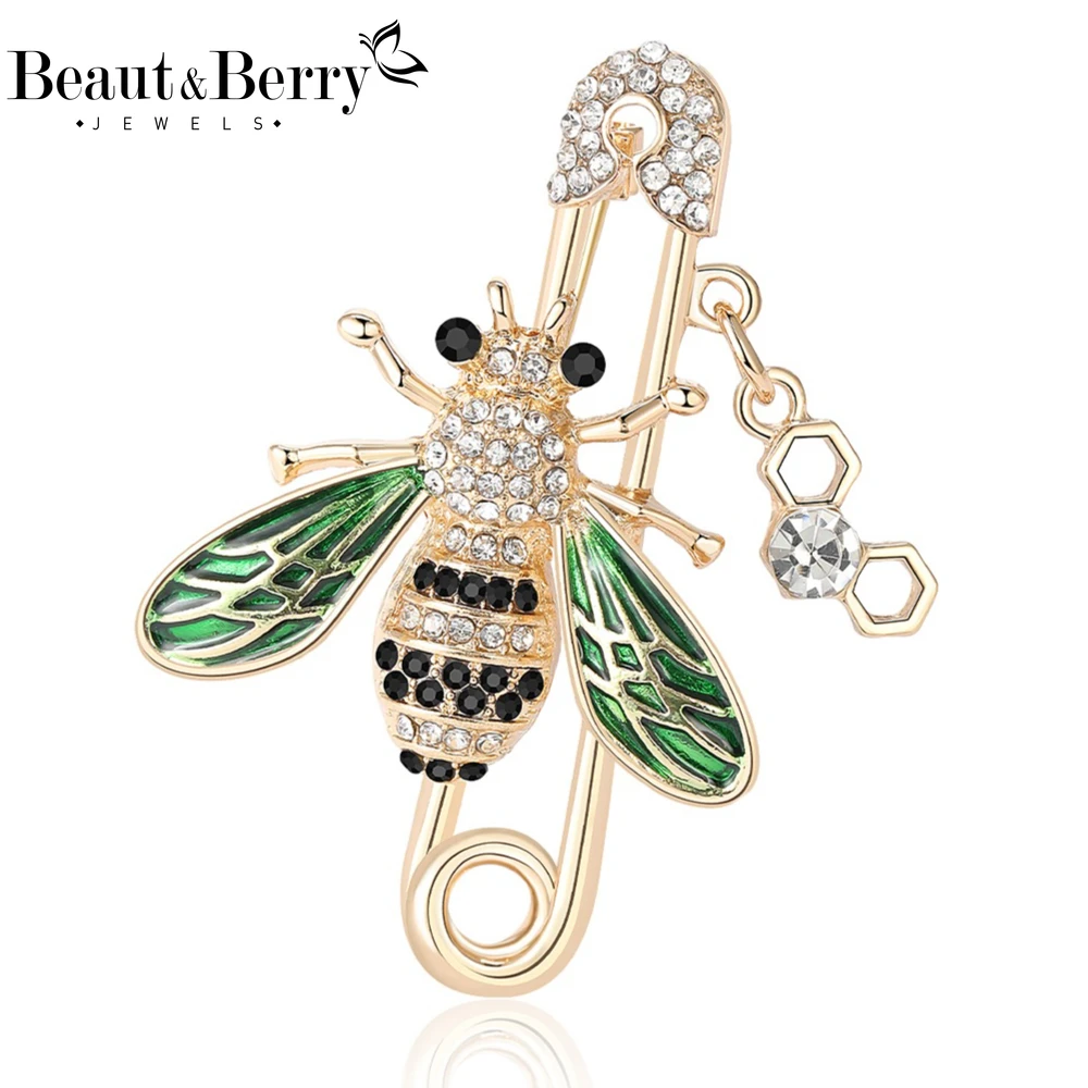 

Beaut&Berry Trendy Rhinestones Bee Brooches for Women Unisex Insect Pins Casual Party Jewelry Accessories Gift Decoration
